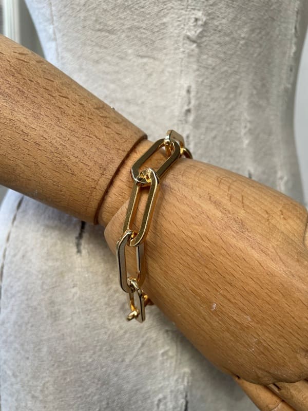 Pulseras eslabones dorados