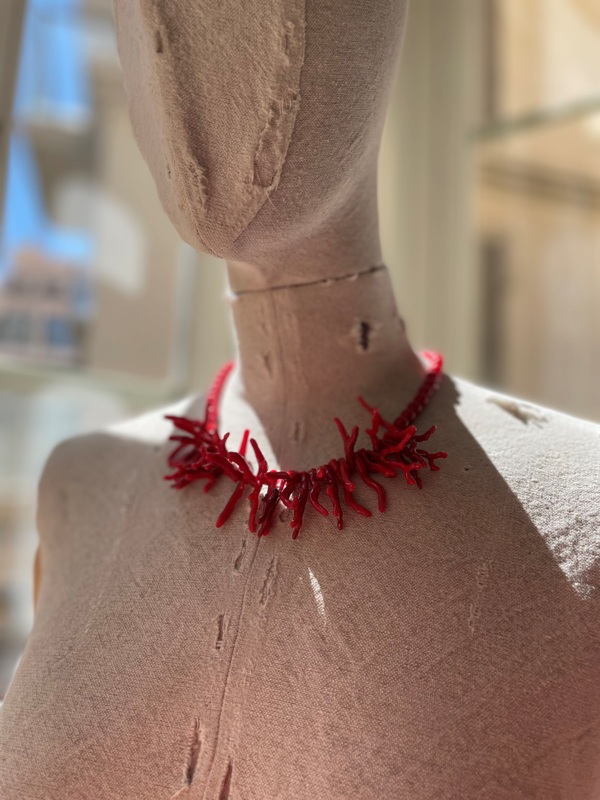 Gargantilla Artesanal Coral Rojo